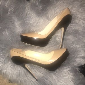 Jimmy Choo Sepia two tone  camel/black heels